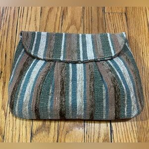 Striped, fabric bag